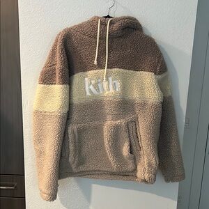 Kith Brown and Beige Sherpa Hoodie